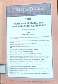 Image of Perseroan Terbatas dan Good Corporate Governance ; Prosiding